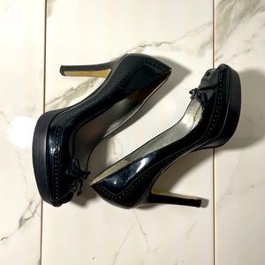 Black Patent Leather Peakaboo Heels | High Heels | Marc Fisher